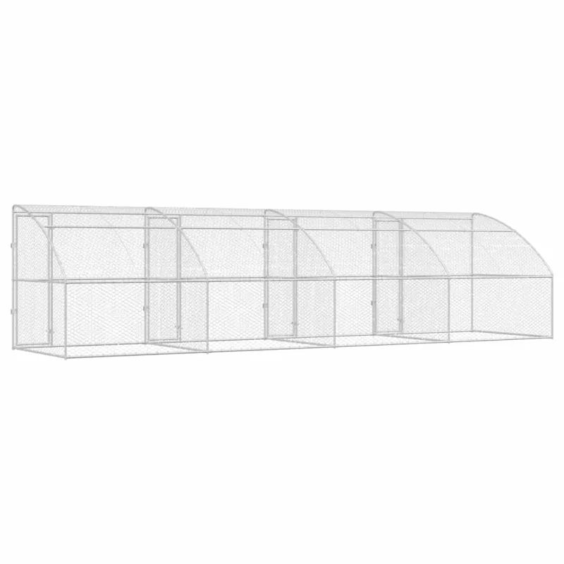 Šunų narvas 4 pcs Sidabro 8 x 2 x 2 m Galvanizuotas plienas