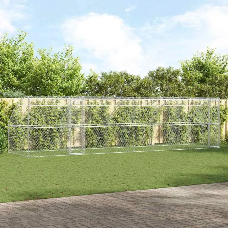 Šunų narvas 4 pcs Sidabro 8 x 2 x 2 m Galvanizuotas plienas