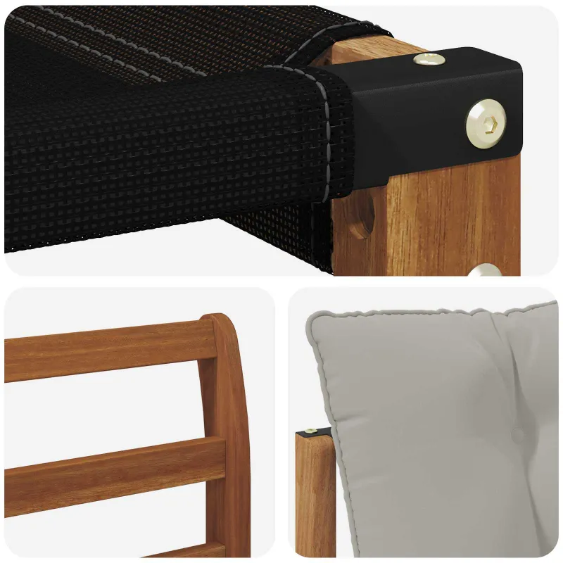 Lauko sofos komplektas 5 pcs Natūrali ir šviesiai pilka