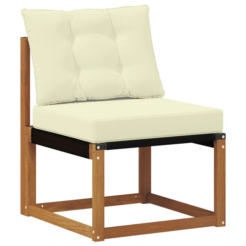 Lauko sofos komplektas su pagalve 9 pcs Natūralus ir grietinėlė