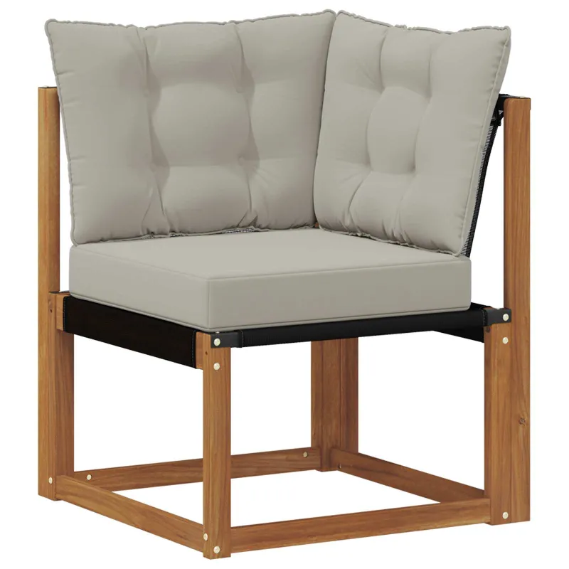 Lauko sofos komplektas 8 pcs Natūrali ir šviesiai pilka