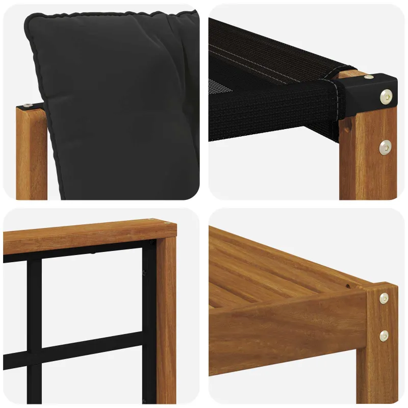 Lauko sofos komplektas su pagalve 11 pcs Natūrali ir juoda