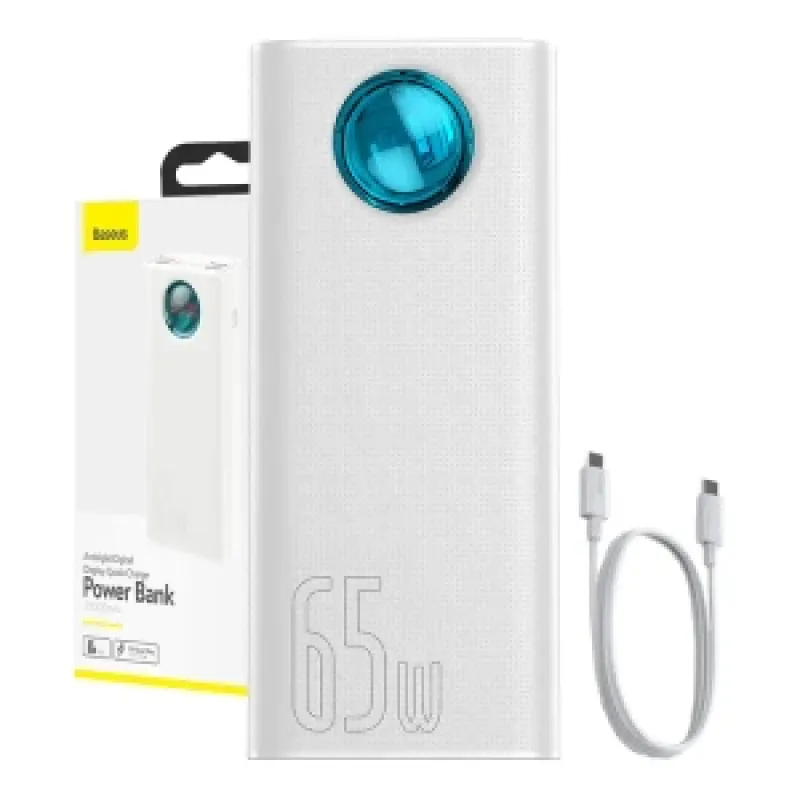 Powerbank Baseus Amblight 30000mAh, 4xUSB, USB-C, 65W (white) universal