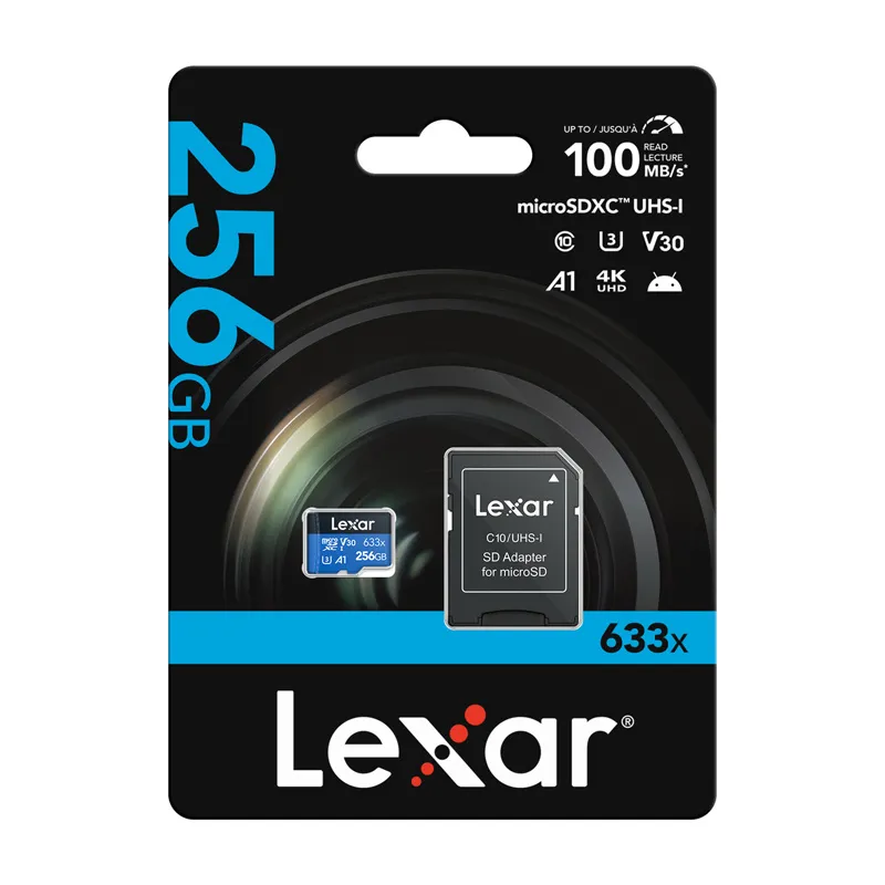 Lexar High-Performance 633x microSDXC 256GB memory card + SD adapter universal
