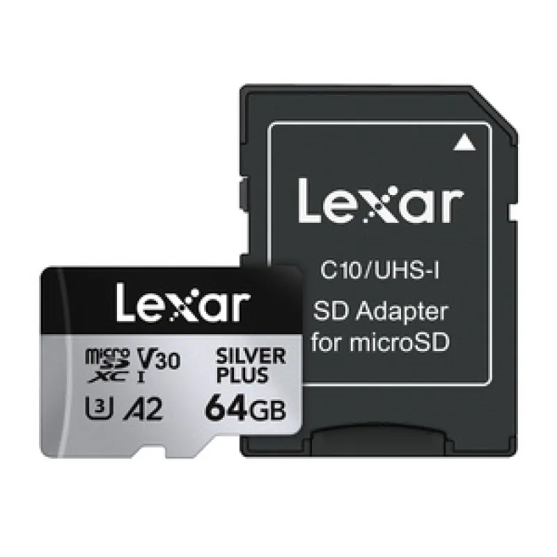 Karta pamięci Lexar High-Performance Silver Plus microSDXC 64GB + adapter universal