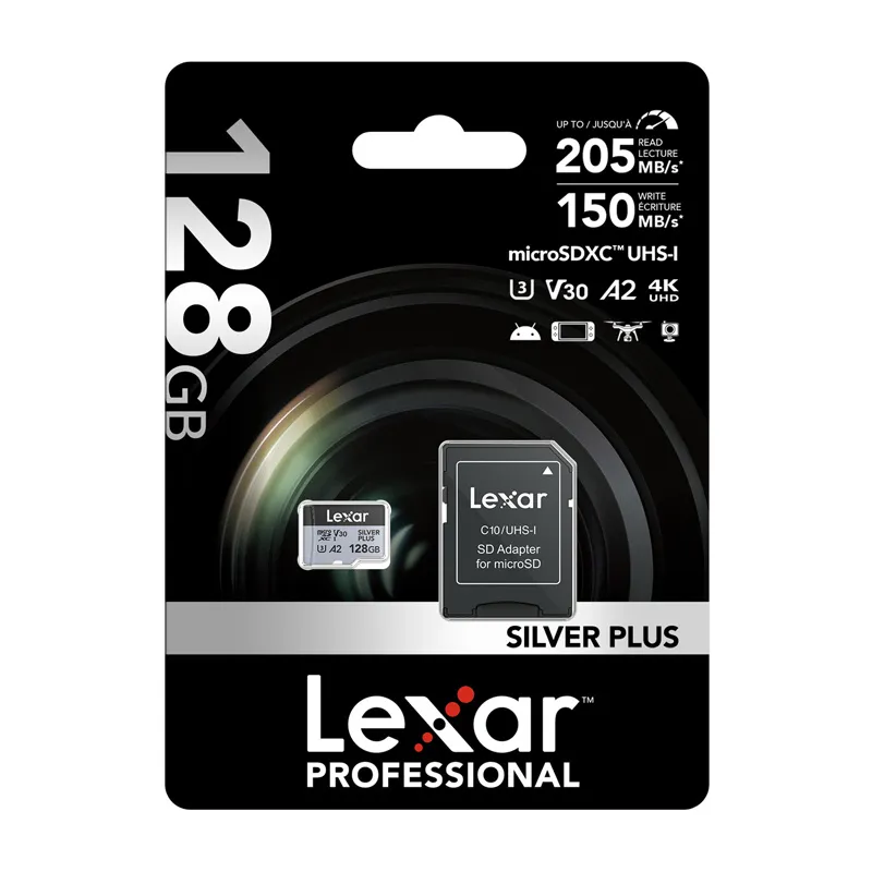 Karta pamięci Lexar High-Performance Silver Plus microSDXC 128GB + adapter universal