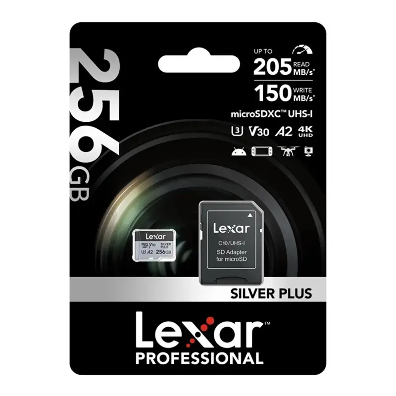 Karta pamięci Lexar High-Performance Silver Plus microSDXC 256GB + adapter universal