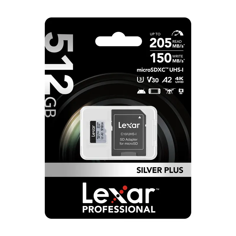 Karta pamięci Lexar High-Performance Silver Plus microSDXC 512GB + adapter universal