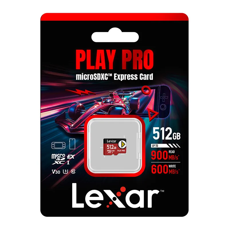 Lexar PLAY Pro microSD Express 7.1 512GB memory card universal