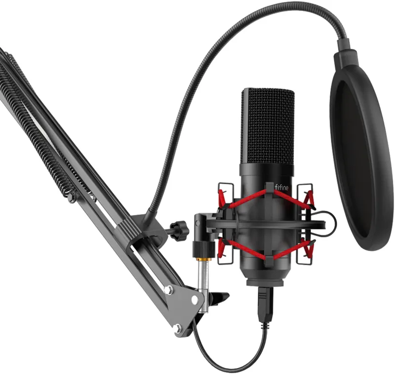 Condenser microphone with tripod Fifine T732 (black) universal
