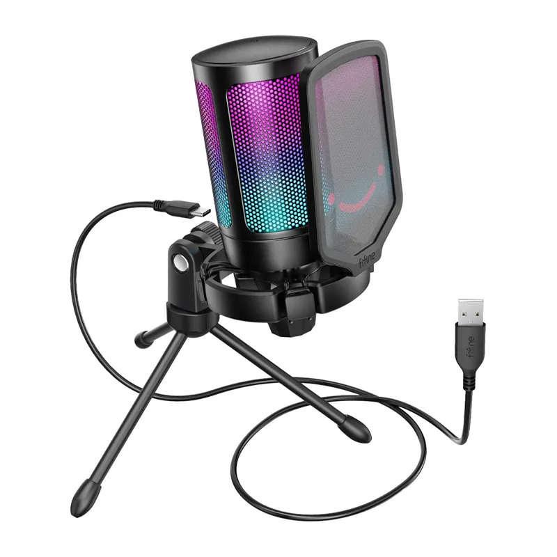 Fifine A6V condenser gaming microphone (black) universal
