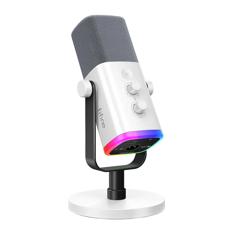 Fifine AM8W dynamic microphone with stand (white) universal
