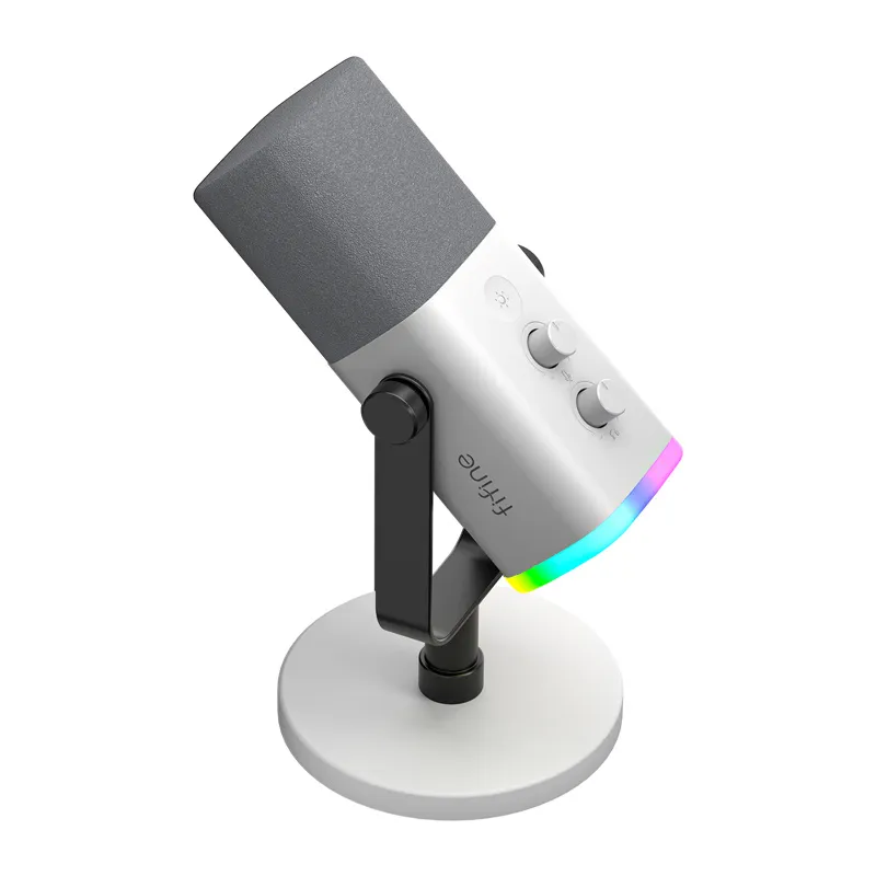 Fifine AM8W dynamic microphone with stand (white) universal