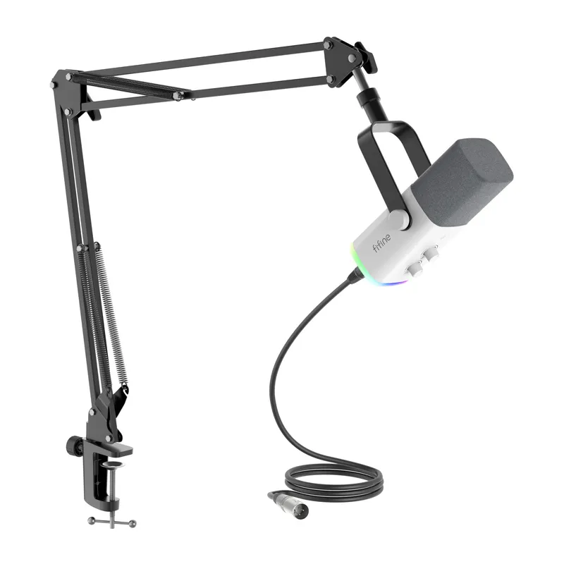 Fifine AM8TW gaming microphone with boom arm (white) universal
