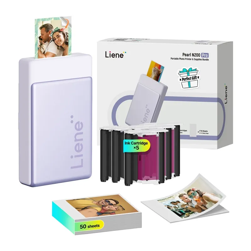 LIENE Pearl N200 Pro 2x3" Portable Photo Printer (Purple) universal