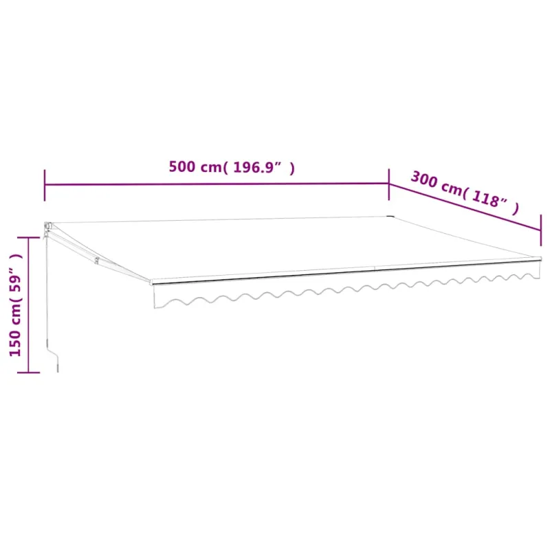 Automatinė ištraukiama markizė, kreminės spalvos, 5x3m