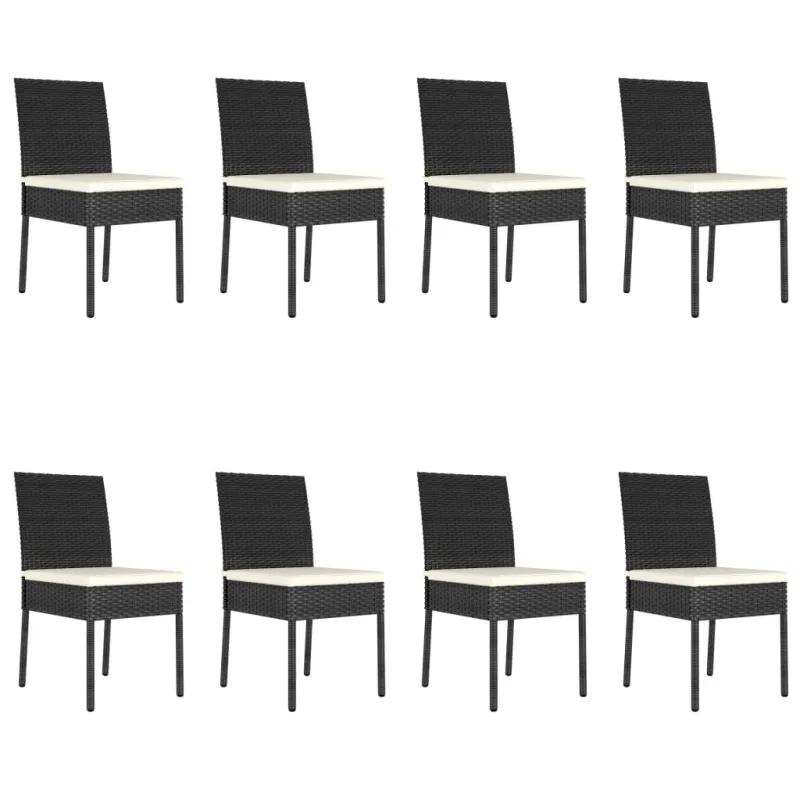 Sodo ruokailuryhmä, 9 osaa, musta, polyrataska