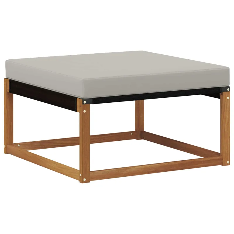 Lauko sofos komplektas 6 pcs Natūrali ir šviesiai pilka