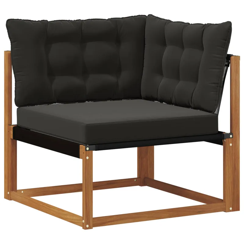 Lauko sofos komplektas su pagalve 5 pcs Natūrali ir juoda