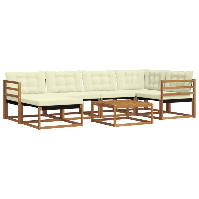 Lauko sofos komplektas 19 pcs Natūralus ir grietinėlė