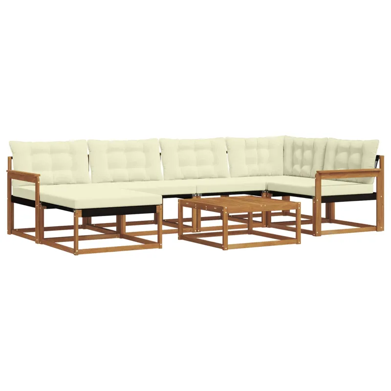 Lauko sofos komplektas 19 pcs Natūralus ir grietinėlė