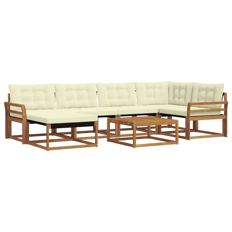 Lauko sofos komplektas 19 pcs Natūralus ir grietinėlė