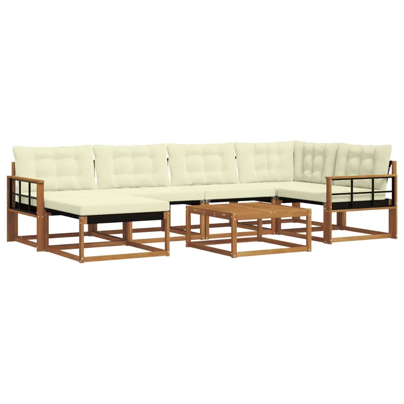 Lauko sofos komplektas 19 pcs Natūralus ir grietinėlė