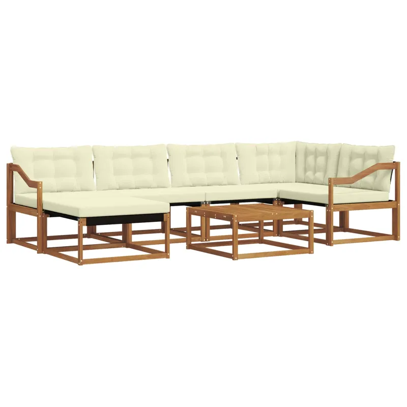 Lauko sofos komplektas 19 pcs Natūralus ir grietinėlė