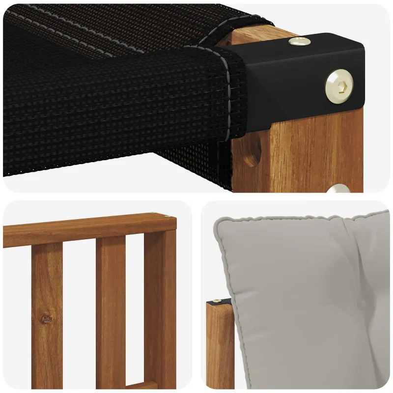 Lauko sofos komplektas 6 pcs Natūrali ir šviesiai pilka