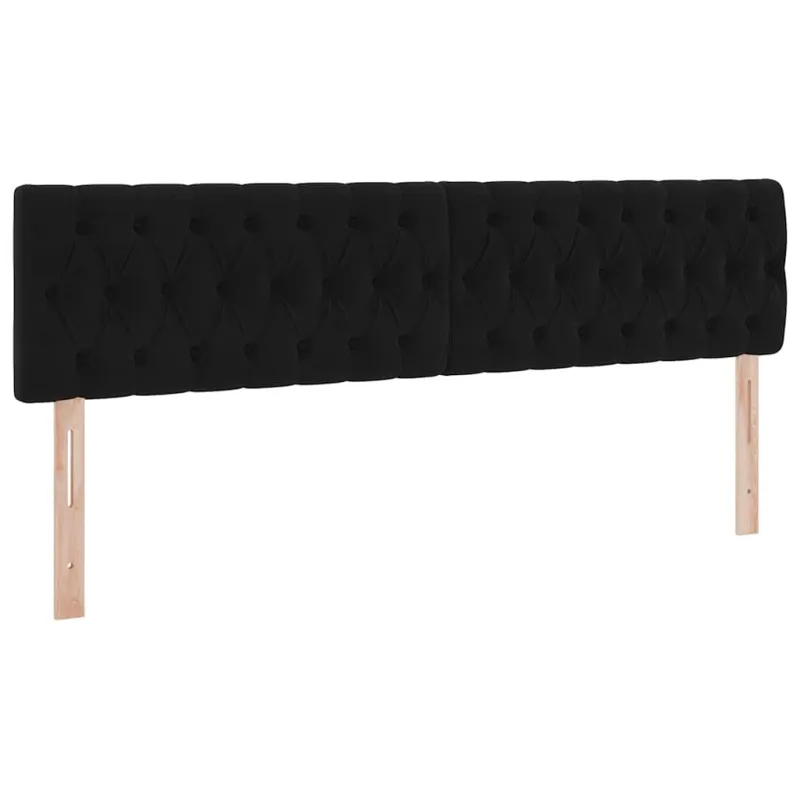 LED saugojimo lova su čiužiniu Juoda 180 x 200 cm Aksomas
