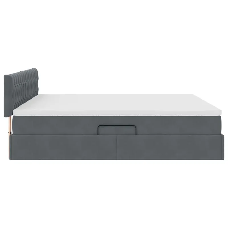 LED saugojimo lova su čiužiniu Tamsiai pilka 200 x 200 cm