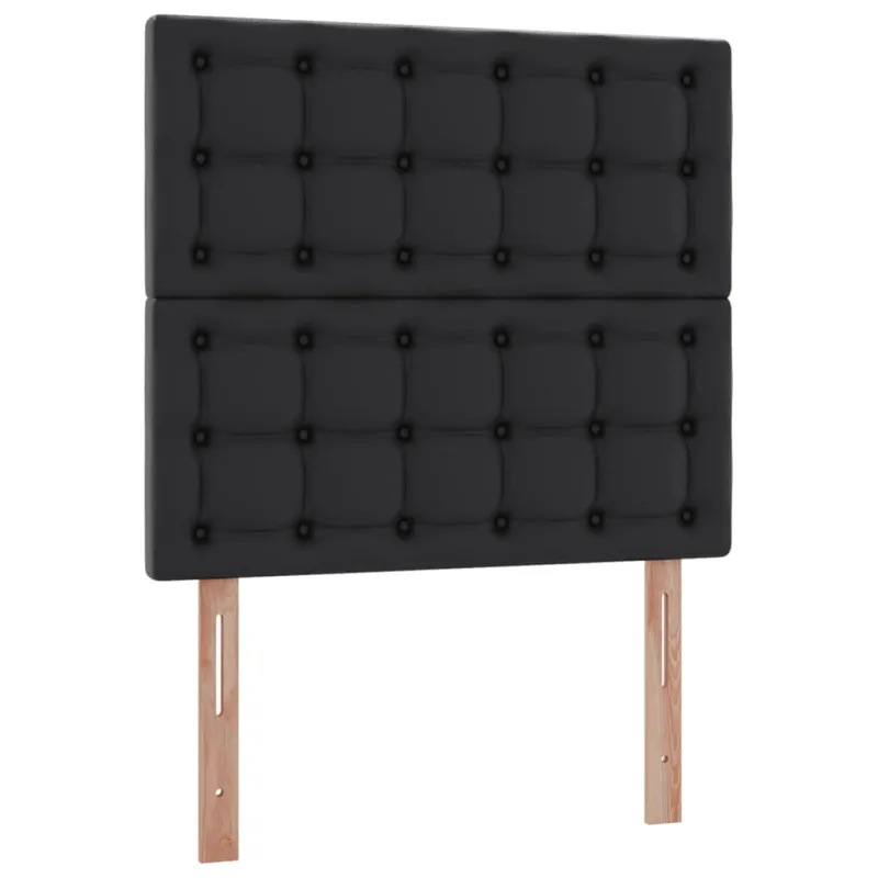Saugos lova su čiužiniu Juoda 90 x 190 cm Dirbtinė oda