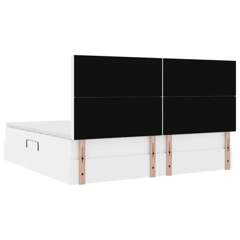 Saugos lova su čiužiniu Švari balta 200 x 200 cm Dirbtinė oda
