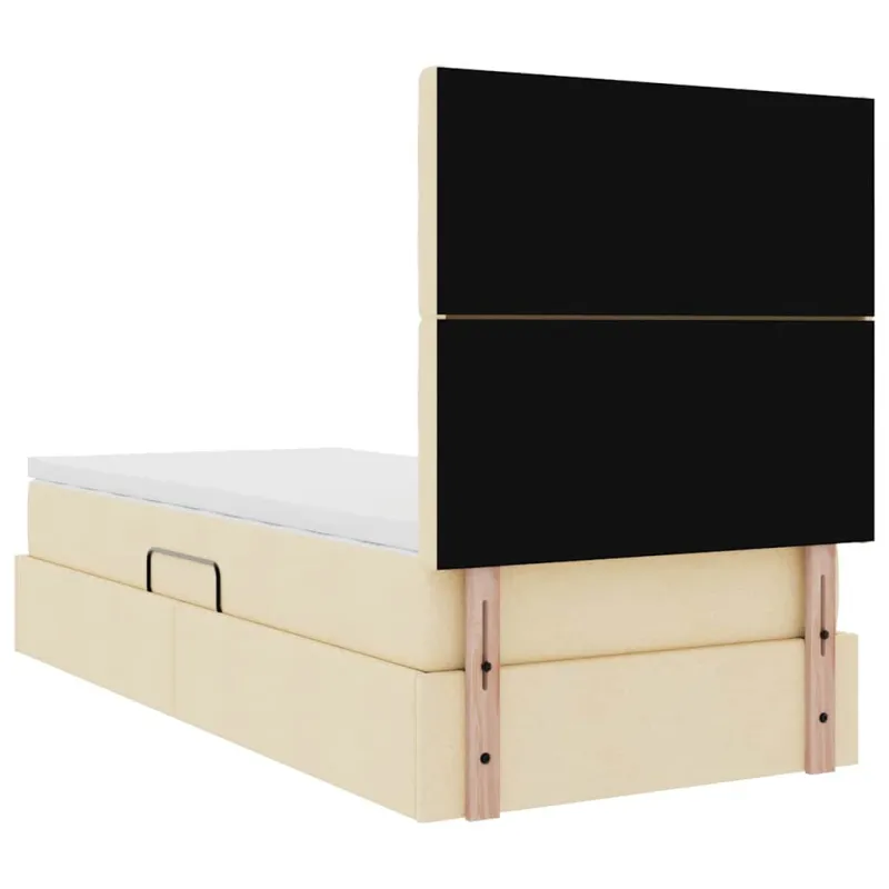 Lova su daiktų laikymo vieta ir čiužiniu Kremas 100 x 200 cm