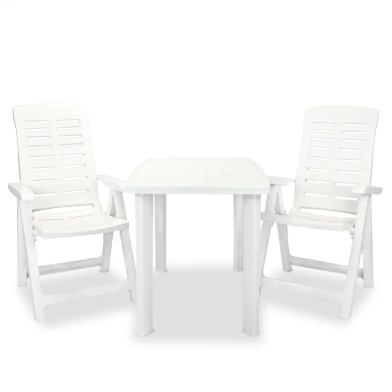 Bistrokalustekokoonpano, 3D, valkoinen, muovi