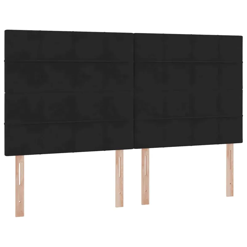Saugos lova su čiužiniu su saugykla Juoda 200 x 200 cm Aksomas
