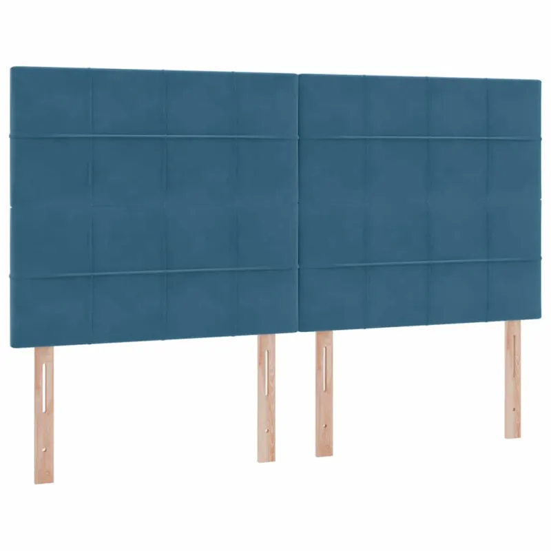 Saugos lova su čiužiniu Tamsiai mėlyna 200 x 200 cm Aksomas