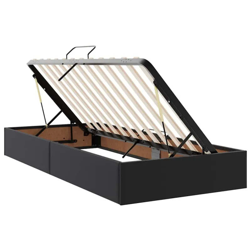 Lova su daiktų laikymo vieta ir LED su LED Juoda 90 x 190 cm