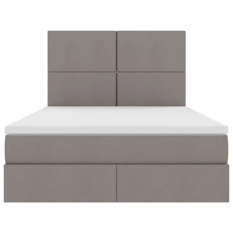 LED saugojimo lova su čiužiniu Taupe 140 x 200 cm Audinys
