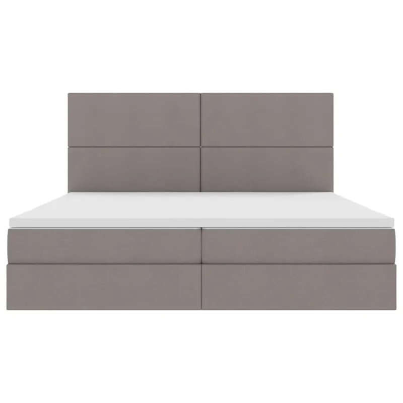 LED saugojimo lova su čiužiniu Taupe 200 x 200 cm Audinys