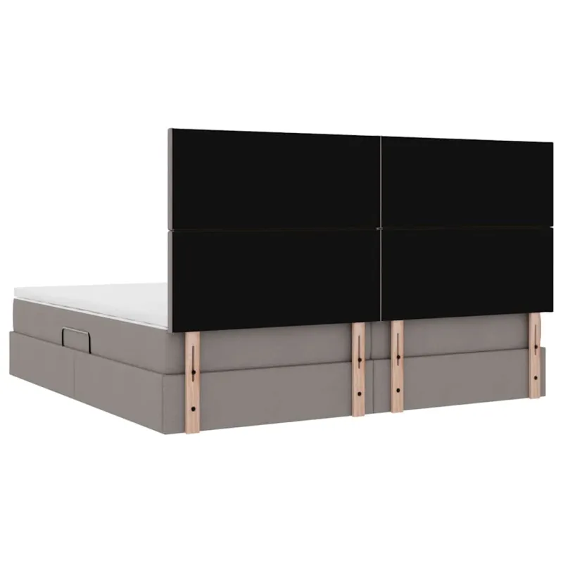 LED saugojimo lova su čiužiniu Taupe 200 x 200 cm Audinys
