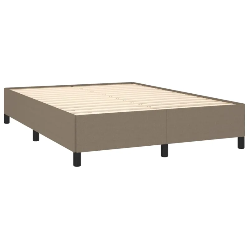 Lova su spyruoklėmis ir čiužiniu, taupe, 140x190 cm, audinys