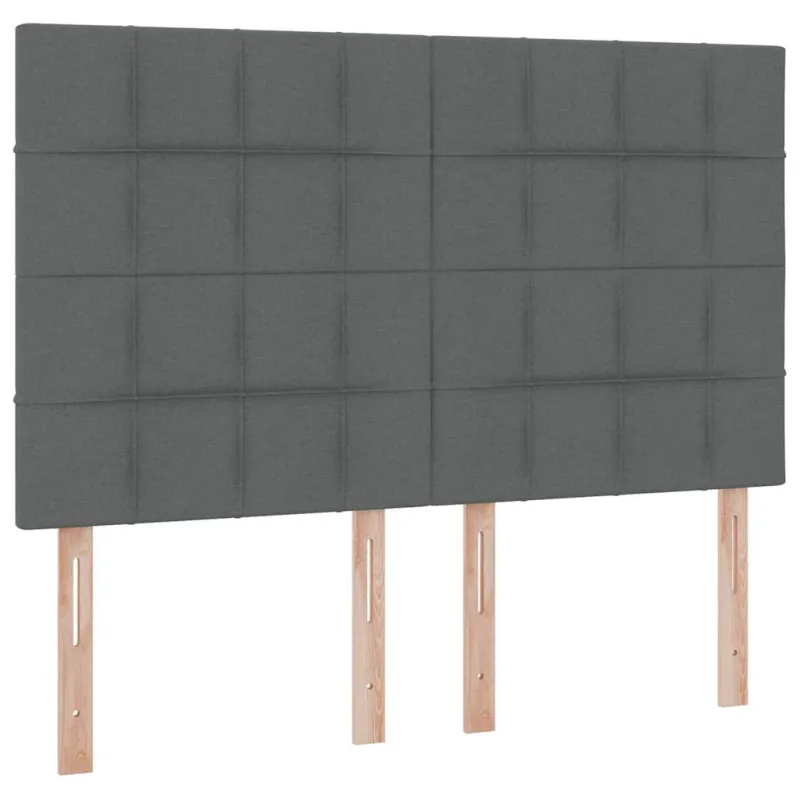 LED saugojimo lova su čiužiniu Tamsiai pilka 140 x 200 cm