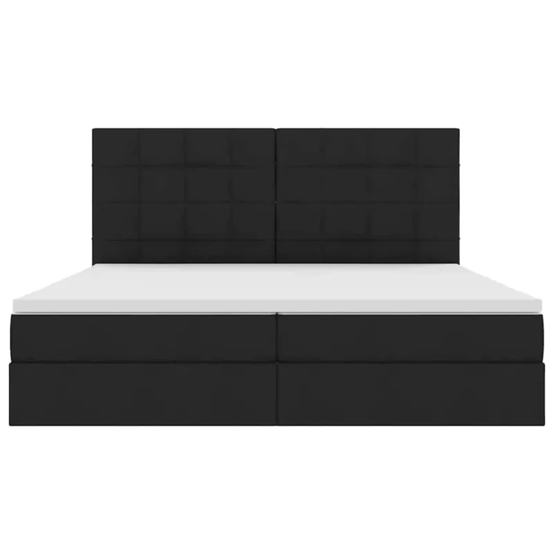 LED saugojimo lova su čiužiniu Juoda 200 x 200 cm Audinys