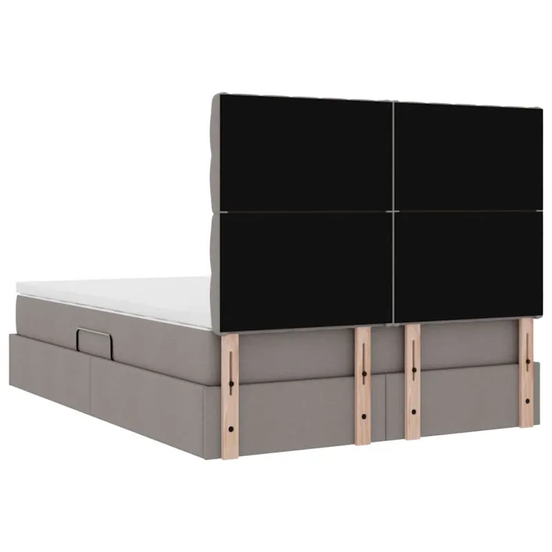 LED saugojimo lova su čiužiniu Taupe 140 x 200 cm Audinys
