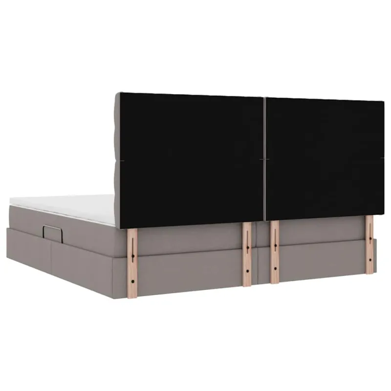 LED saugojimo lova su čiužiniu Taupe 200 x 200 cm Audinys