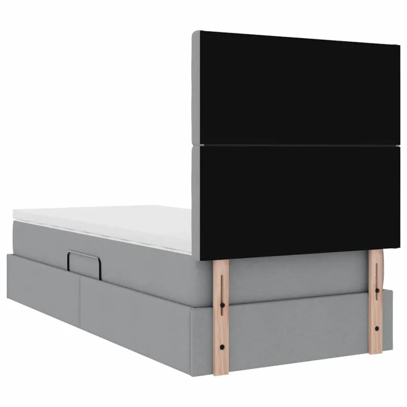 LED saugojimo lova su čiužiniu Šviesiai pilka 90 x 190 cm