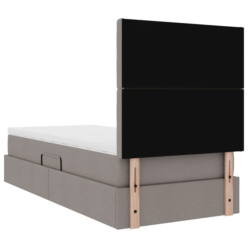 LED saugojimo lova su čiužiniu Taupe 90 x 200 cm Audinys