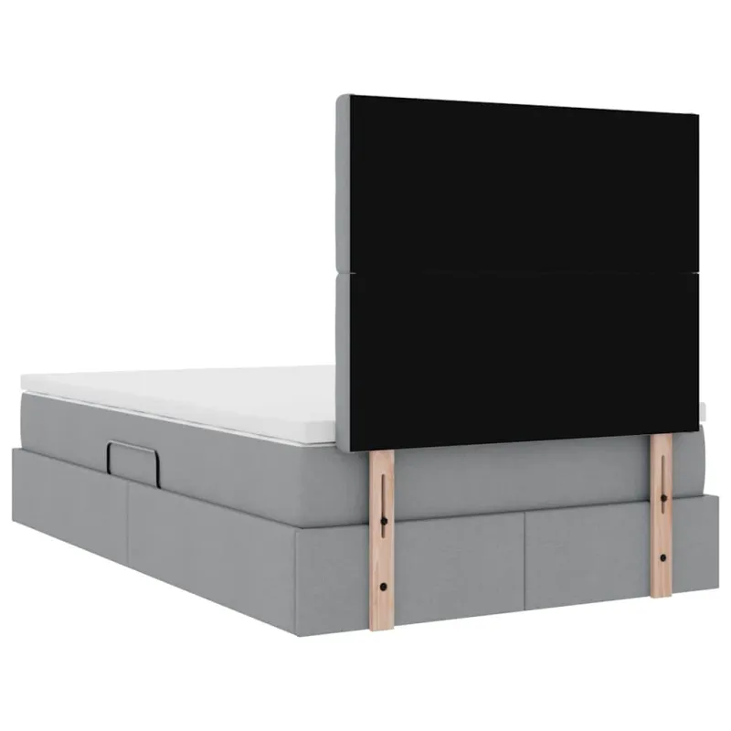 LED saugojimo lova su čiužiniu Šviesiai pilka 120 x 200 cm