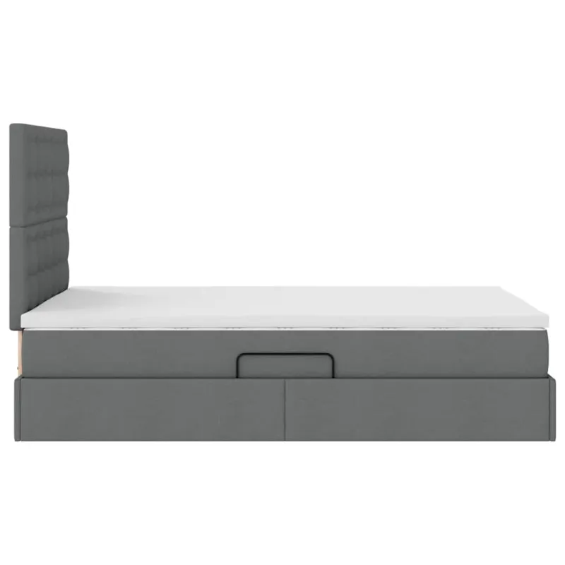 LED saugojimo lova su čiužiniu Tamsiai pilka 120 x 200 cm
